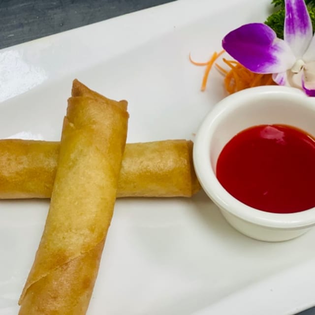 Crispy Vegetable Egg Rolls.