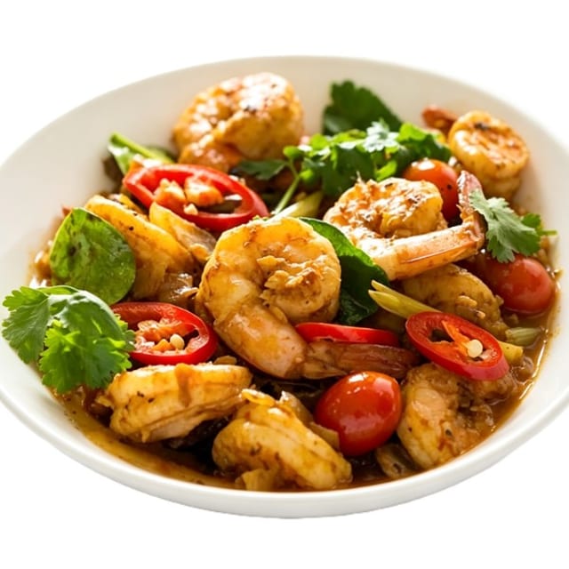 Thai Basil Shrimp.