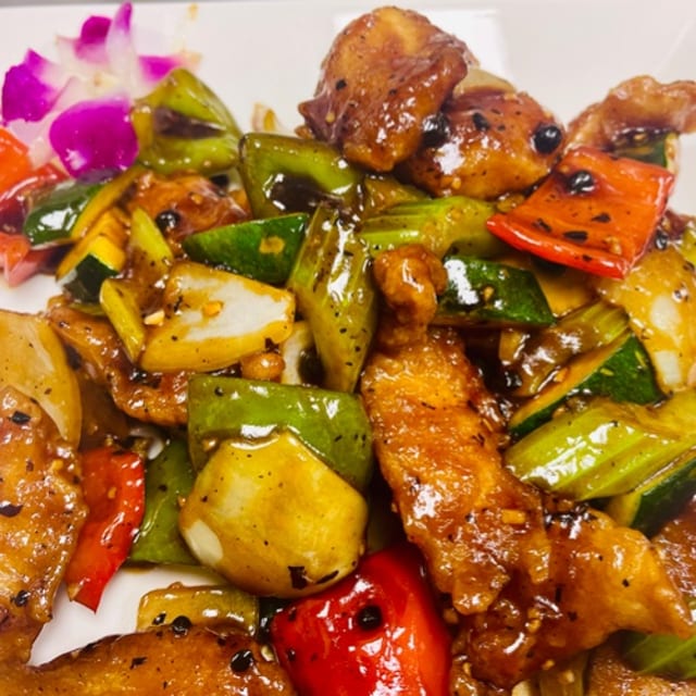 Fish in Black Bean Sauce.