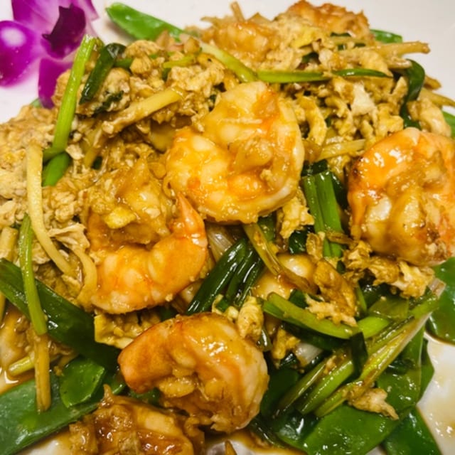 Ginger Scallion Shrimp.