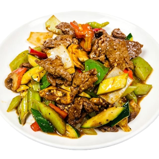 Black Pepper Beef.