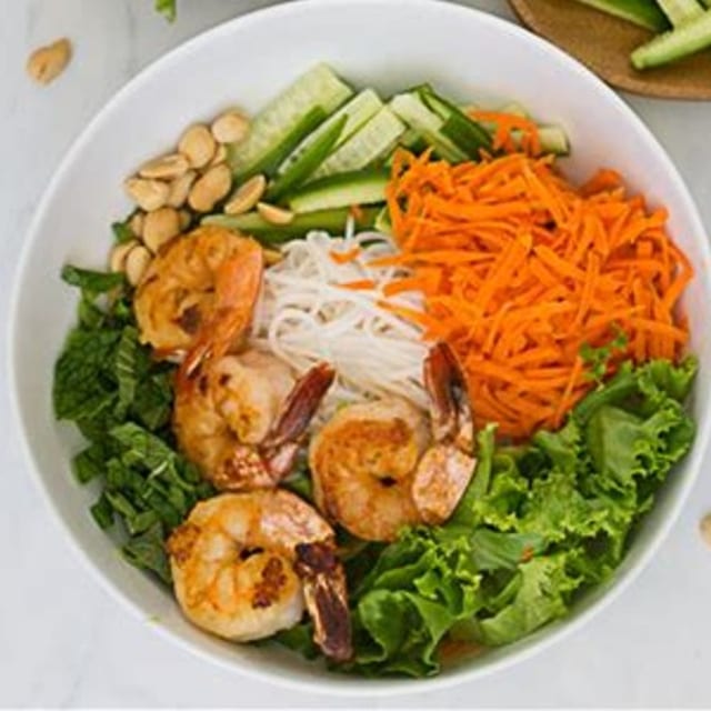 L. Shrimp Rice Noodle Bowl.